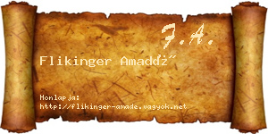 Flikinger Amadé névjegykártya